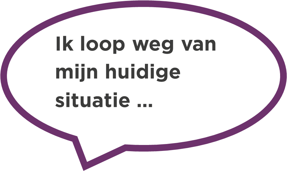 Ik loop weg van mijn huidige situatie ... Ik loop weg van mijn huidige situatie ...